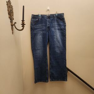 Vtg 2001 Y2k Levi Strauss Signature Blue Jeans Men 42x32 Low Loose Boot Fit